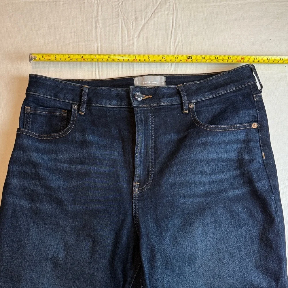 Everlane Wonen's The Curvy High Rise Skinny Crop Dark Blue Jeans Size 33 - Picture 7 of 11